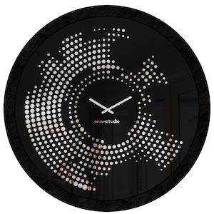 MINIMALIST WALL CLOCK, Numberless Clock for Living Room, Gold Black Wall Clock, Round Wall Clock Housewarming gift Unique Modern Wall Clock,