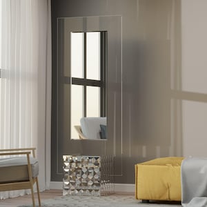 Full Length Mirror, Large Mirror, Luxury Mirror, Decorative Free Standing Mirror | Handmade Beveled Floor Mirror with Cube Base, Home Decor