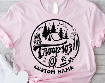 Custom Scout Shirt, Custom Camp Troop Number T-shirt, Camping Shirt, Camping Shirt, Troop Shirt, Girls Camping Tee, Girls Shirt, Spring Tee