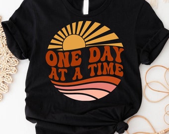 One Day At A Time Shirt, Retro Mental Health Tee