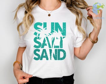 Sun Sand Salt Beach Shirt, Summer shirt, Trendy Beach Shirts for Women, Summer Vacation Shirts, Womens Oversized Beach Shirt