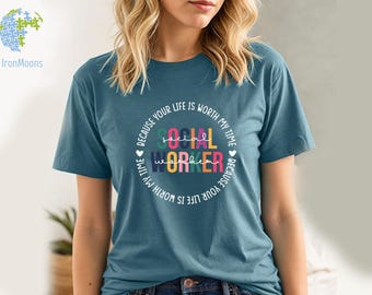 Social Worker Comfort Colors T-Shirt, Mental Health Counselor Gift