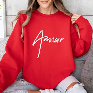 Amour Sweatshirt, Amour Love Sweater, Valentines Day Sweatshirt, France Sweater, French Sweatshirt, Amour Love Hoodie, Gift for Women