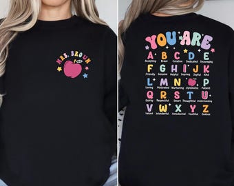 Custom Teacher Sweatshirt, Teacher Mrs Sweatshirt, Custom Teacher Name Shirt, Teacher Appreciation Gift, Back to School, Gift for Teacher