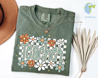 Comfort Colors® Floral Teacher Shirt Cute Teacher Gift Spring Floral Teacher Tee Gift for Teacher Teaching Shirt Teacher Appreciation Gift