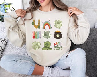 St. Patrick's Day Shamrock Hoodie, Irish Clover Sweatshirt