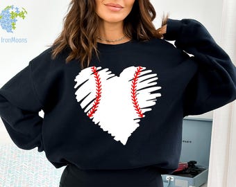 Baseball Distressed Heart Sweatshirt, Baseball Distressed Heart Hoodie, Baseball Mom Sweatshirt, Baseball Sweatshirt, Baseball Heart Shirt