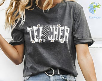 Wildflower Teacher Shirt, Custom Name, Personalized Teacher Gift
