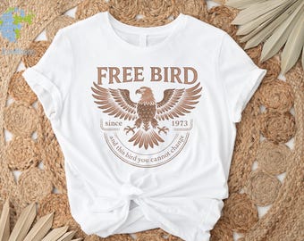 Free Bird Shirt,  Old School Band T-shirt, Retro Music Shirt, Rock Band Tee, Oversized Trendy Shirts
