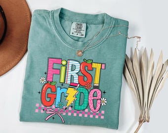 Comfort Colors® First Grade Teacher Shirt, 1st Grade Teacher Shirt, 1st Grade T-Shirt, First Grade TShirt, Elementary School, Teaching Shirt