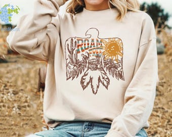 Native American Thunderbird Sweatshirt, Roam Free Graphic