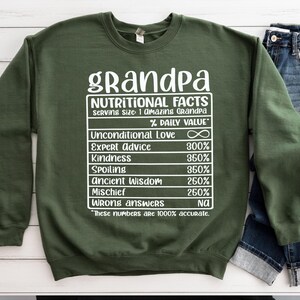 Grandpa Nutritional Facts Sweatshirt, Father's Day Gift