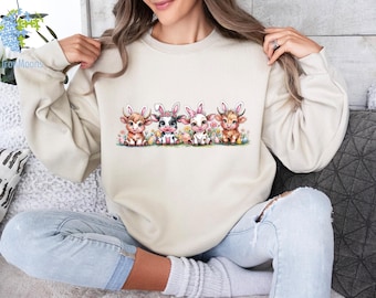 Easter Cow Sweatshirt, Heifer Easter Day Shirt, Funny Easter Shirt, Gift For Easter, Easter Animal Shirt, Cute Easter Shirt, Easter Kids Tee