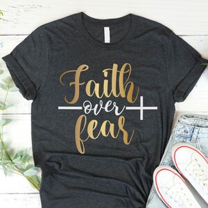 Faith over Fear Shirt, Psalm 34 Christian T-shirt, Minimal Christian Shirt, Bible Verse Shirt, Religious Sweater, Faith Sweatshirt