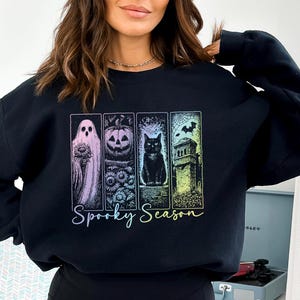 Sweat mignon saison fantasmagorique, sweat Halloween, sweat Halloween femme, pull mignon automne, cadeau pour Halloween, chemise effrayante saison