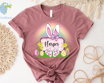 Custom Bunny Shirt, Personalized Easter Shirt, Kids Easter Shirt, Cute Bunny Shirt, Toddler Easter Shirt, Easter Bunny Shirt, Kids Name Tee