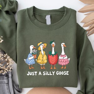 Silly Goose Sweatshirt, Goose Crewneck, Silly Goose Sweater, Funny Goose Sweatshirt, Funny Sweatshirt, Silly Goose On The Loose Sweatshirt