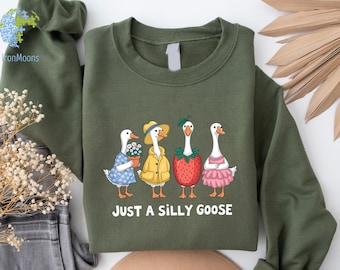 Silly Goose Sweatshirt, Goose Crewneck, Silly Goose Sweater, Funny Goose Sweatshirt, Funny Sweatshirt, Silly Goose On The Loose Sweatshirt