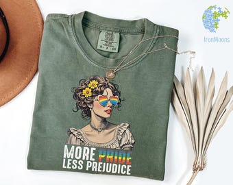 Comfort Colors - More Pride Less Prejudice , LGBTQ Shirt, Proud Ally Shirt, Pride Month Shirt, LGBTQ Sweatshirt, LGBTQ Gift, Pride Parade