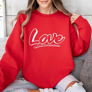 Love Sweatshirt, Heart Hoodie, Valentines Day Sweatshirt, Women&#39;s Sweatshirt, Couple Sweatshirt, Gift For Her, Love Hoodie