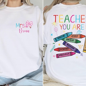 Custom Teacher Sweatshirt, Teacher Mrs Sweatshirt, Custom Teacher Name Shirt, Teacher Appreciation Gift, Back to School, Gift for Teacher