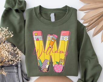 Custom Teacher Sweatshirt, Teacher Mrs Sweatshirt, Custom Teacher Name Shirt, Teacher Appreciation Gift, Back to School, Gift for Teacher