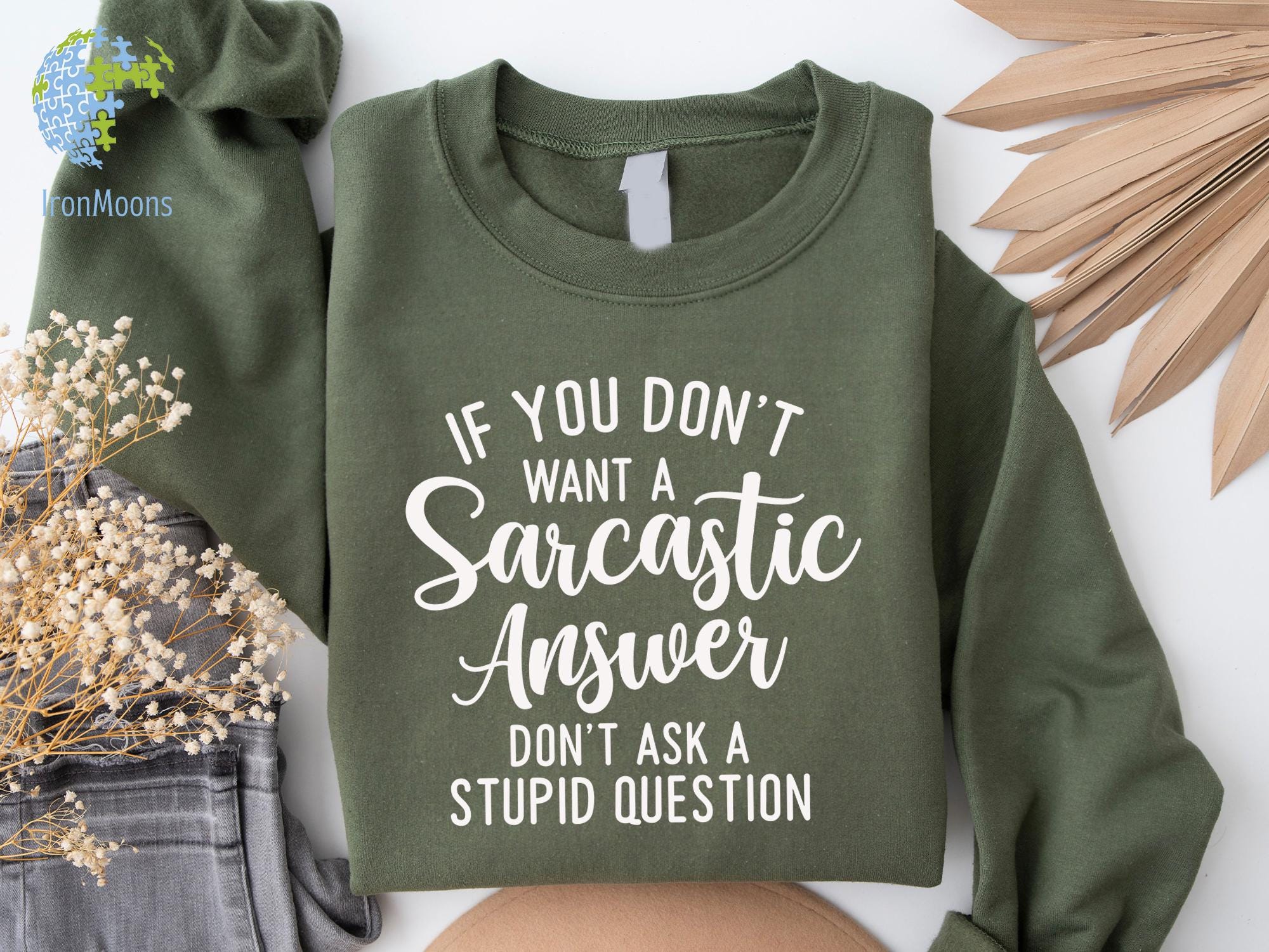 If You Don't Want a Sarcastic Answer Don't Ask Me Pocket Sweatshirt, Funny Sarcastic Quotes Minimalist Sweatshirt, Sarcastic Humor Hoodie