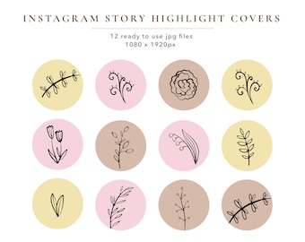 INSTANT Download, Beauty Instagram Icons, Boho Instagram, Instagram Highlight Covers, Social Media Icons, For Bloggers, IG Icons 12