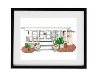 Hand-Drawn Custom Home Portrait, Personalized Home Drawing, Realtor Gift, Housewarming Gift, Christmas Gift