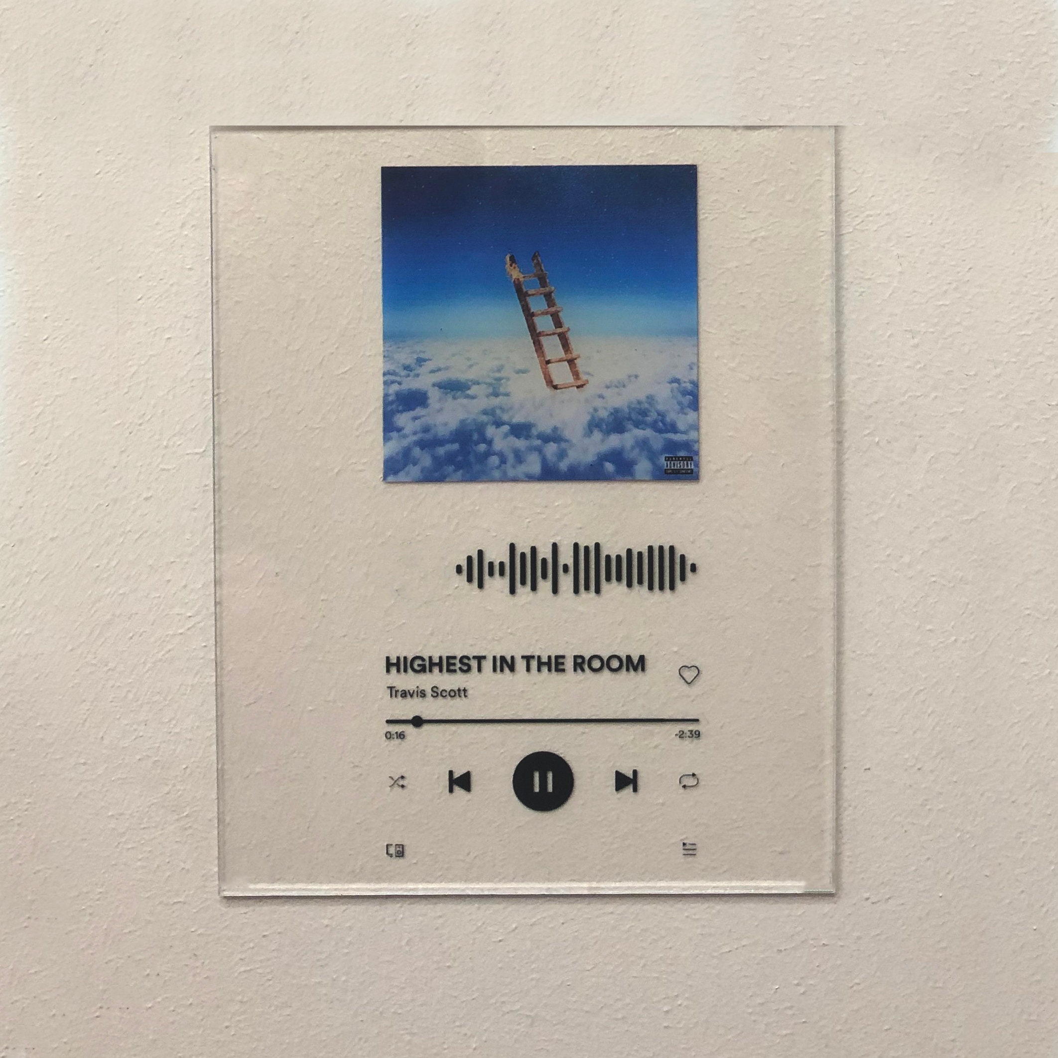 Photo glass music plaque with custom album cover acrylic Etsy