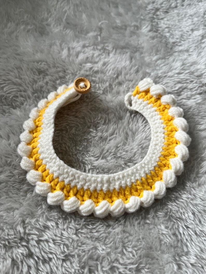 Cat Collar Crochet Pattern, Cat Collar, Cute Pet Collar, Collar With Buds Etsy