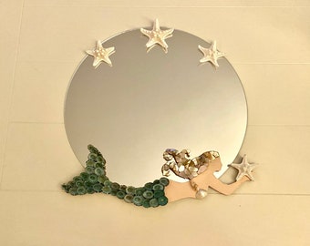 Mermaid and Starfish Wall Mirror