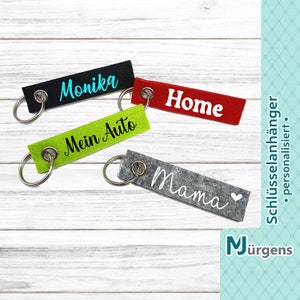 Felt keychain - personalized with your desired text