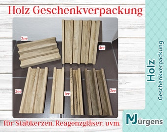 Holzverpackung • Verpackung für Stabkerzen oder Reagenzglas • Rohling • Geschenkverpackung • Holzklötzchen • verschiedene Größen Holz