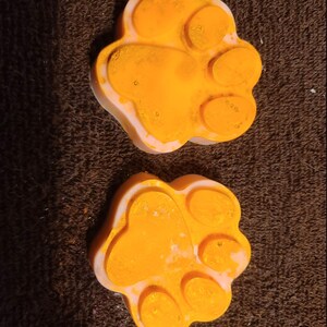 Southern Peach Scented, Paw Print goat milk soap bars!