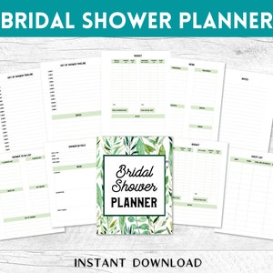 Bridal Shower Planner, Wedding Shower Planner, Printable Bridal Shower Party Planner, Bridal Shower Planning