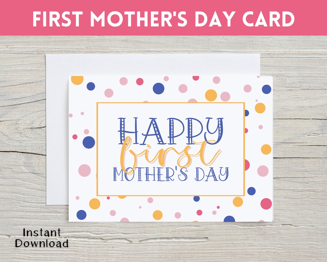 First Mothers Day Card Printable First Mothers Day First Etsy Espa a