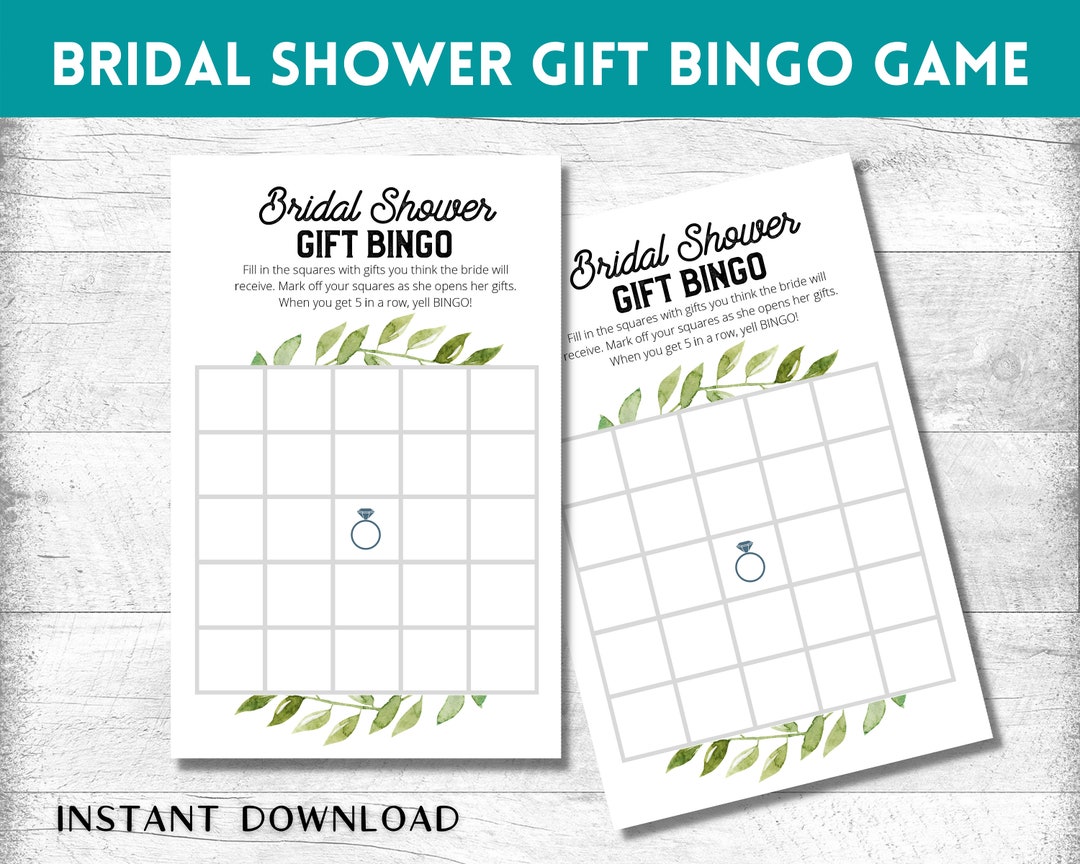Bridal Shower Gift Bingo, Bridal Shower Games, Bridal Shower Bingo, Printable Bridal Shower
