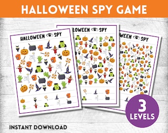 Halloween I Spy, Halloween I Spy Printable, Halloween Games For Kids, Halloween Games Printable, Halloween Game Kids, Halloween Game, HIS21