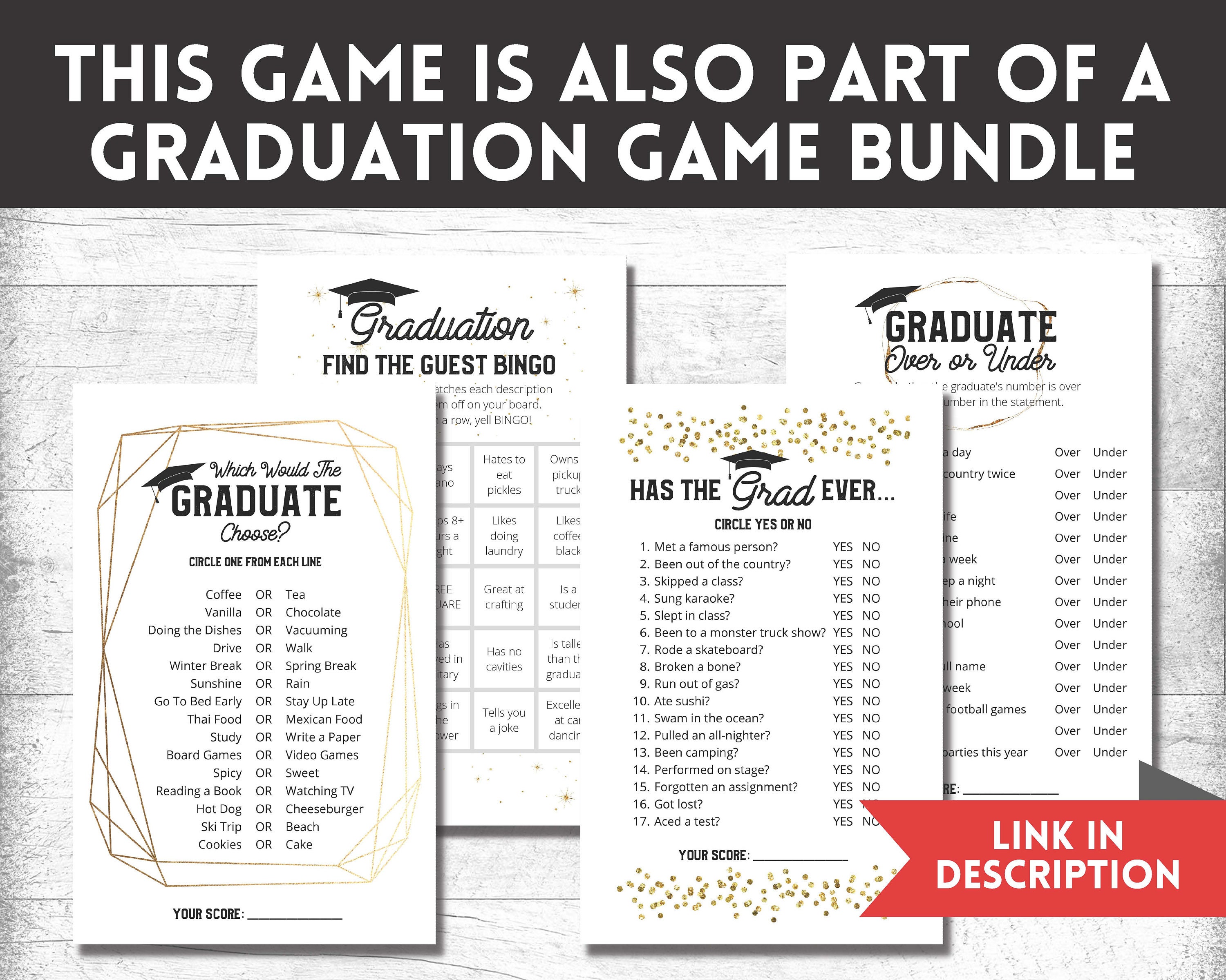 graduation game graduation games this or that graduation etsy