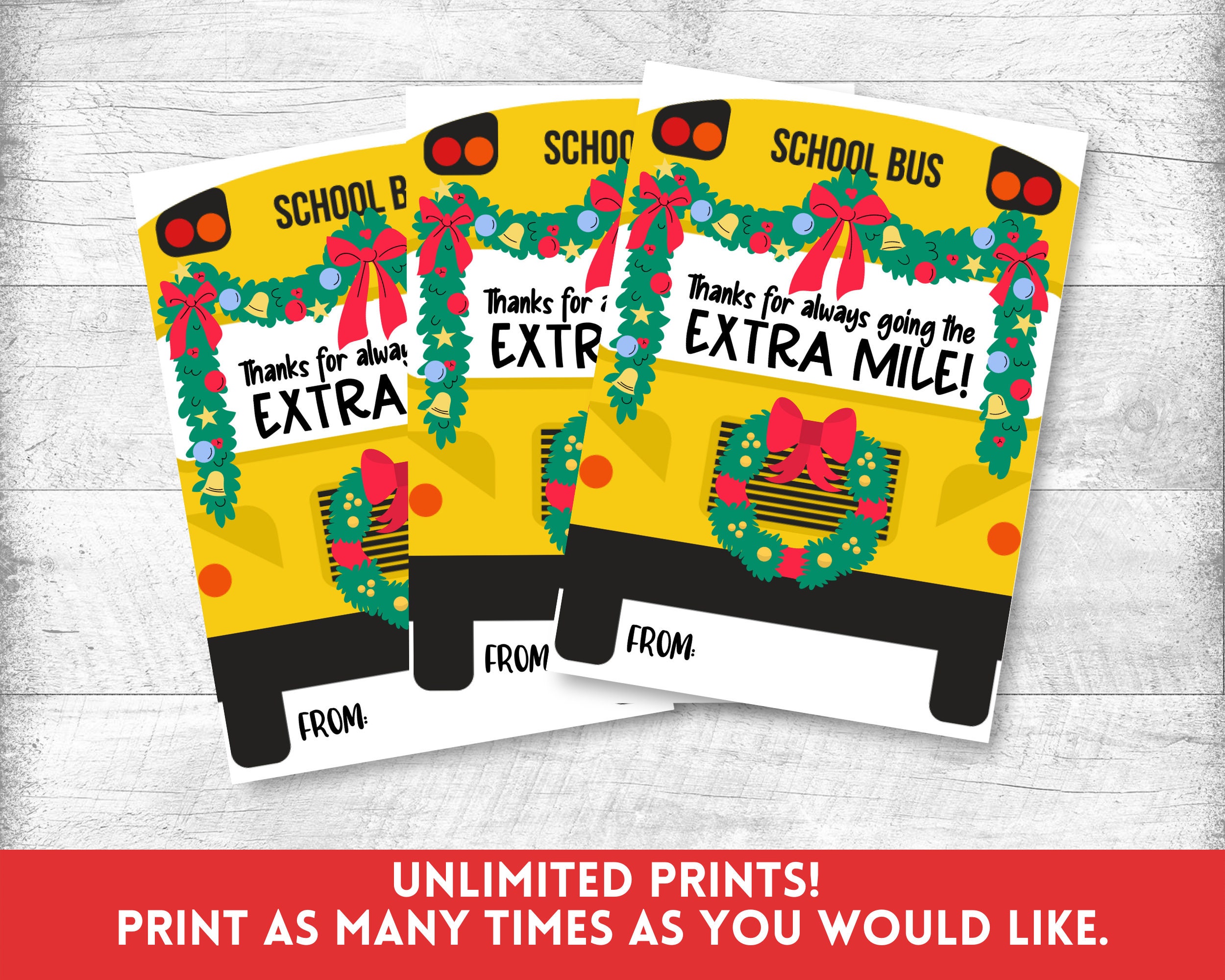 Bus Driver Christmas Card, Bus Driver Gift Card Holder, Bus Driver Gift