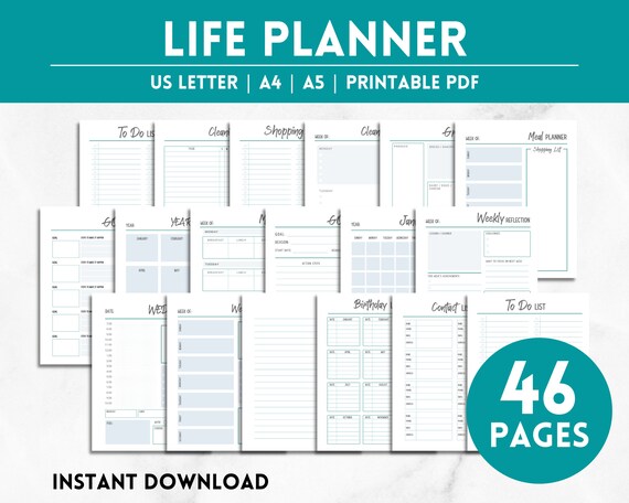 Life Planner Life Planner Printable Daily Planner Daily - Etsy