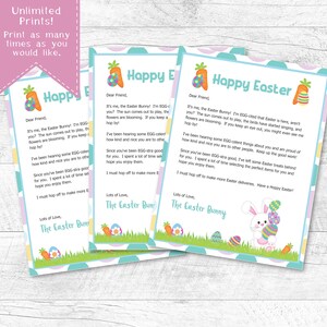 Easter Bunny Letter Printable, Easter Basket Stuffers, Easter ...