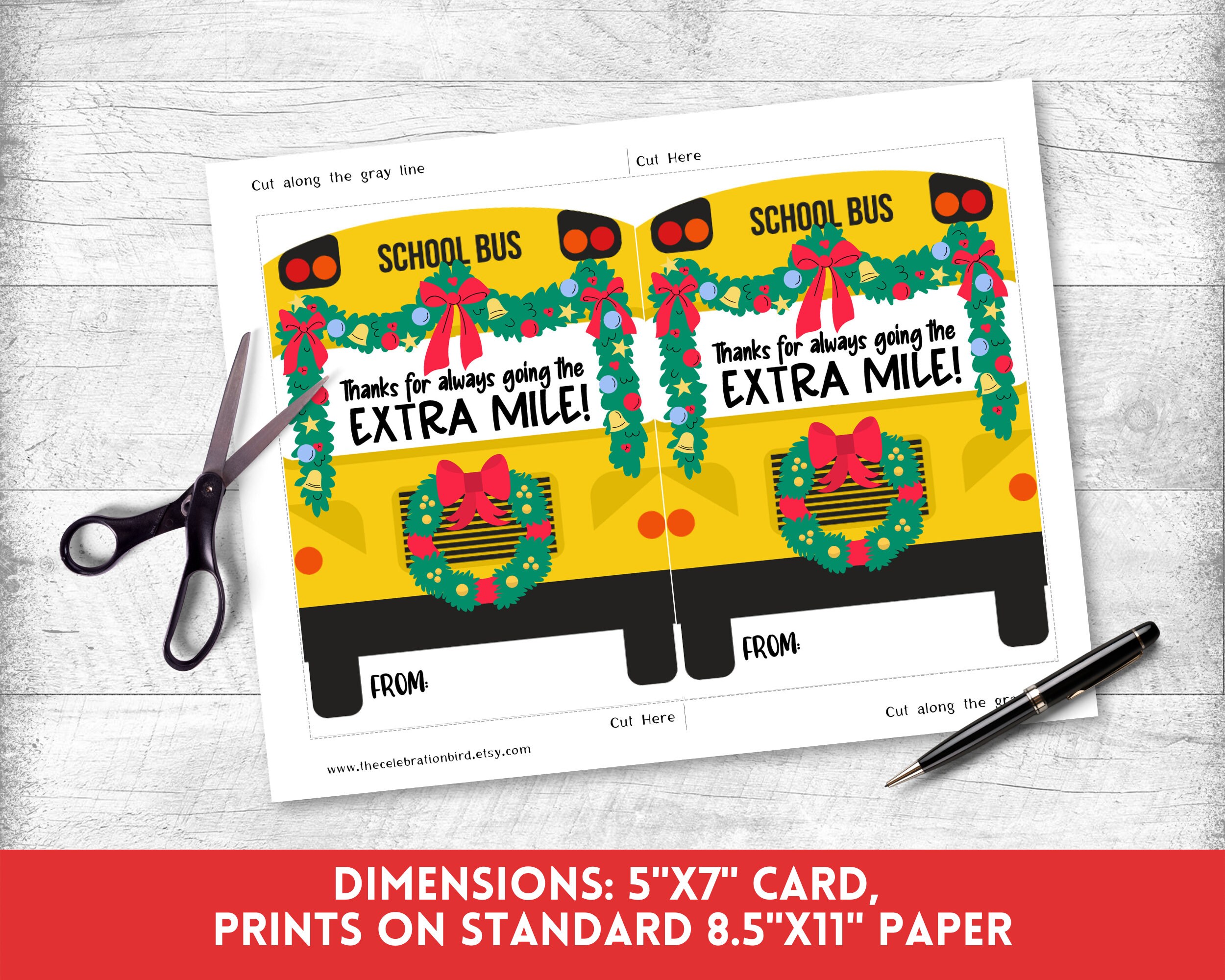 Bus Driver Christmas Card, Bus Driver Gift Card Holder, Bus Driver Gift