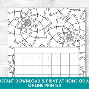 Printable Coloring Calendar, Blank Calendar, 2024 Calendar, 18 Month ...