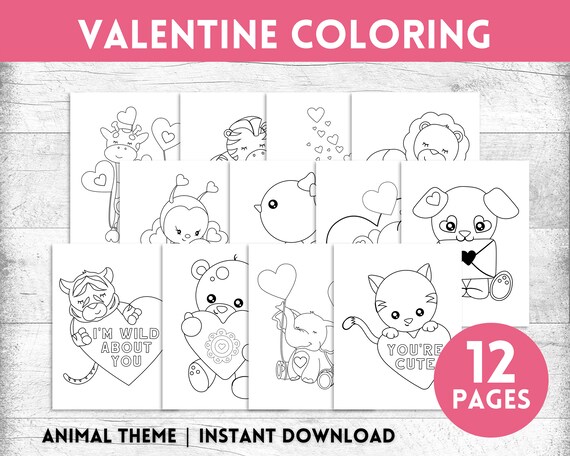 Valentine Coloring Pages Valentine Animal Coloring Sheets