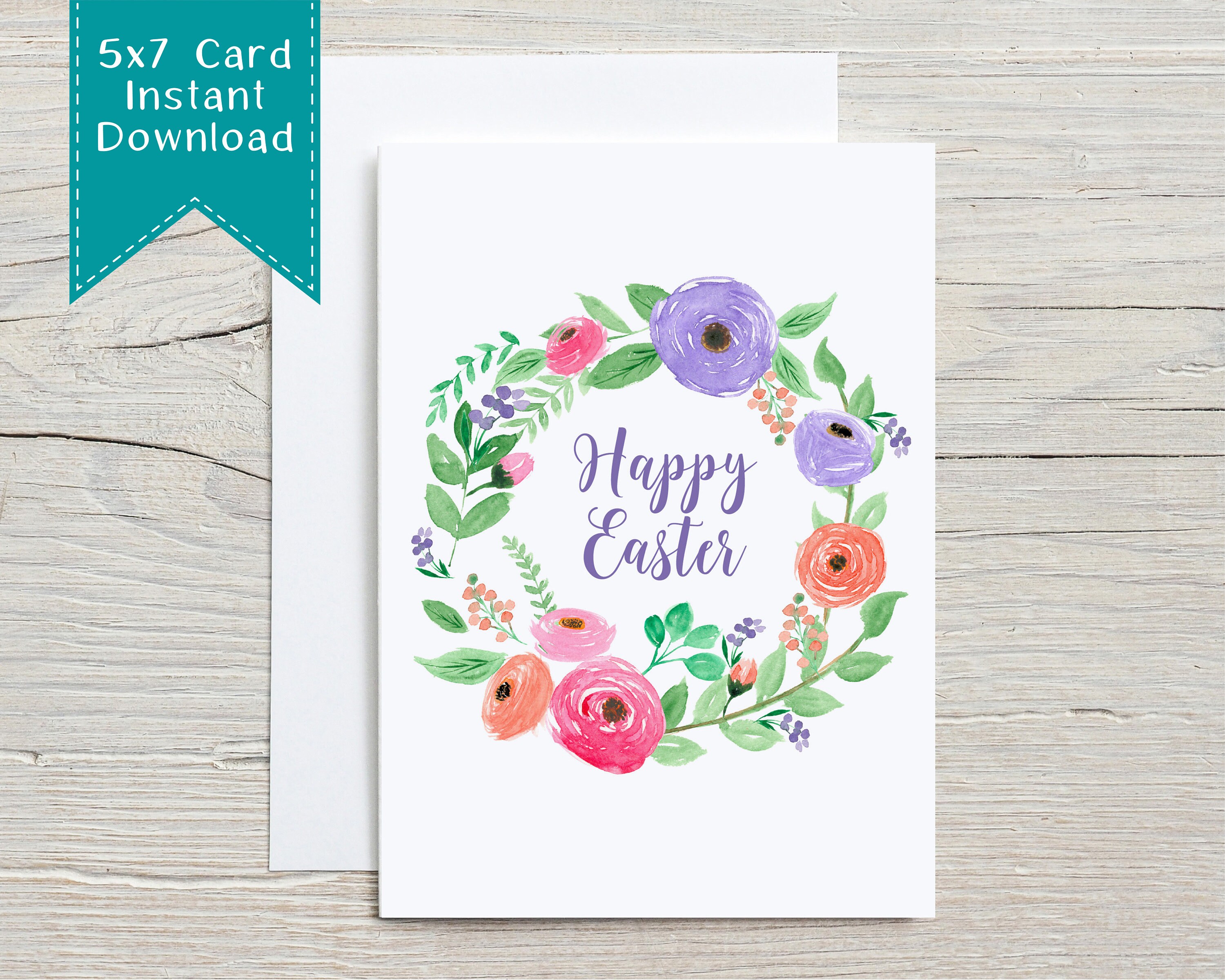 Easter Card, Printable Easter Cards, Floral Easter Card, Botanical ...