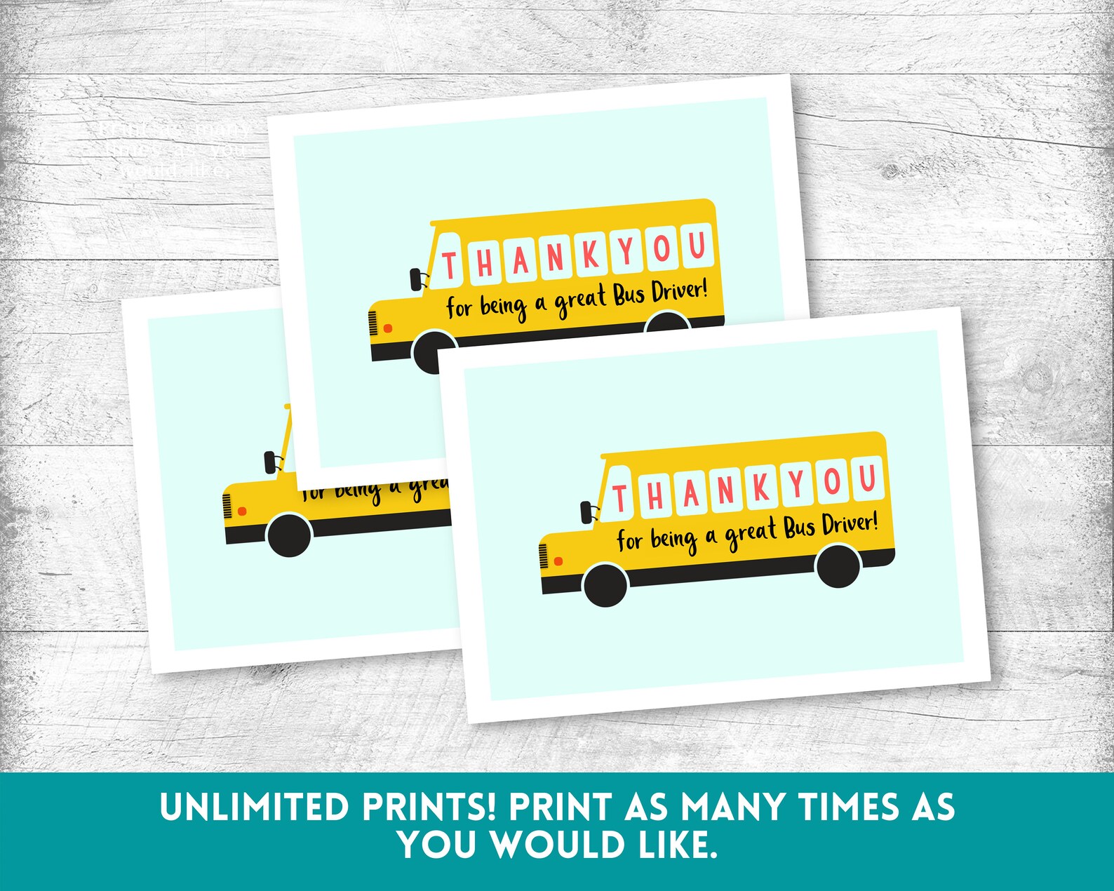 Bus Driver Thank You Card, Bus Driver Appreciation, School Bus Driver