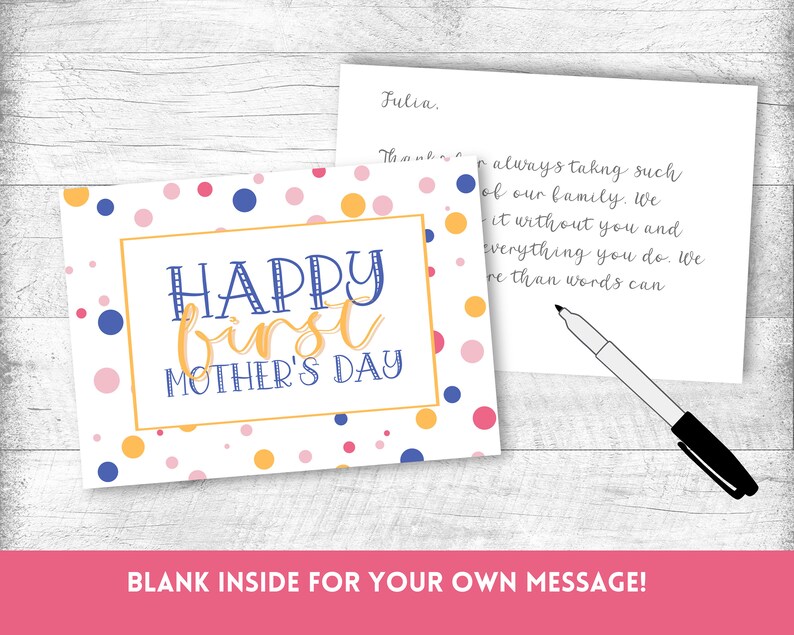First Mothers Day Card Printable First Mothers Day First Etsy