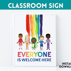 Equality Classroom Sign, Classroom Posters, School Counselor, School Psychologist, Teacher Door Sign, Teacher Signs, Classroom Decor